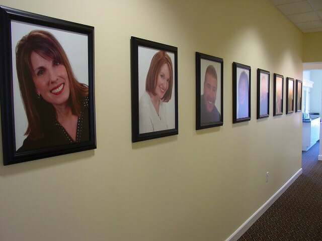 Hall of fame photos at Dr. Bakeman's office.